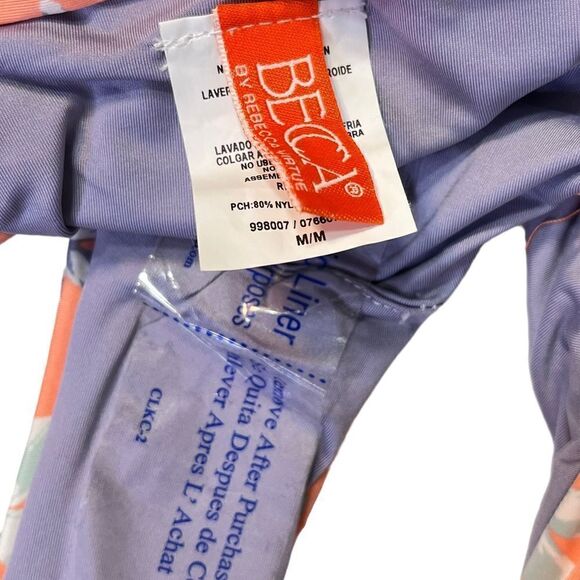 NEW Becca Floral French Cut High Leg Bikini Bottoms Medium - Picture 6 of 8